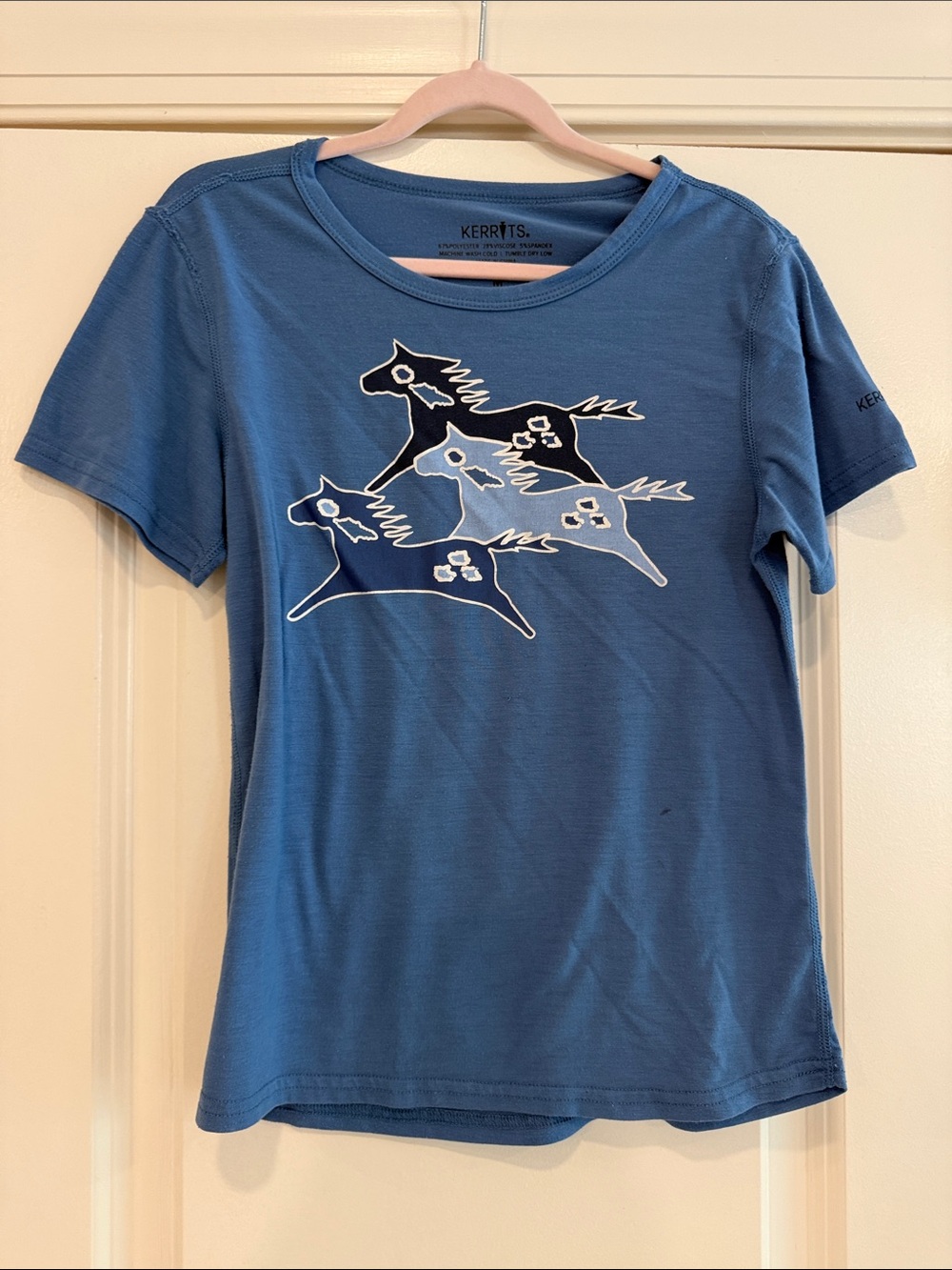 Kerrits Blue Short-Sleeve Tee with Horse Graphic